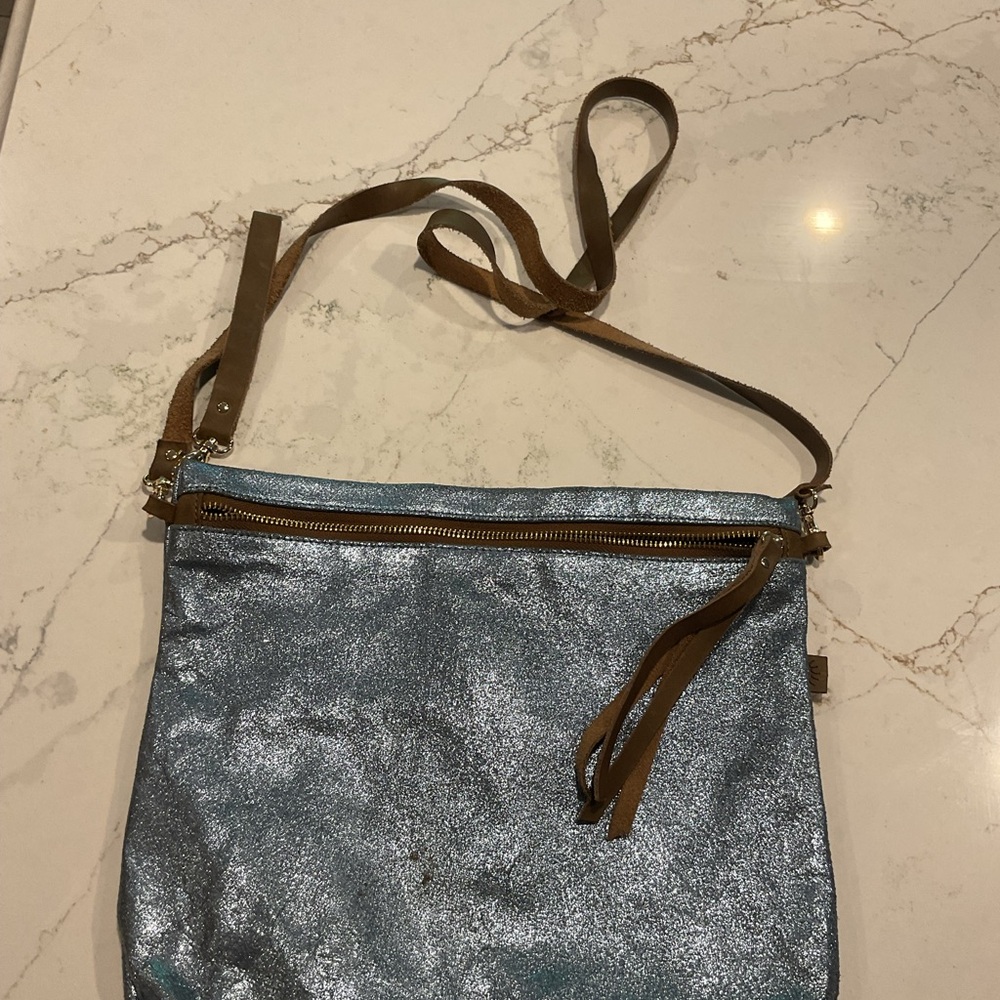 Head Regal Metallic Blue Crossbody Bag
